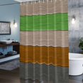 thumbnail image 6 of Farmhouse Shower Curtain, Gradient Color Geometric Beige Brown Gray Wood Grain Waterproof Shower Curtain Set with 12 Hooks Lightweight Bath Curtains Fabric Bathroom Decor 36x72 Inches, 6 of 9