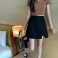 thumbnail image 5 of Elegante minivestido adelgazante de cintura alta con falda negra pequeña y abertura lateral para primavera y otoño para mujer, 5 of 5