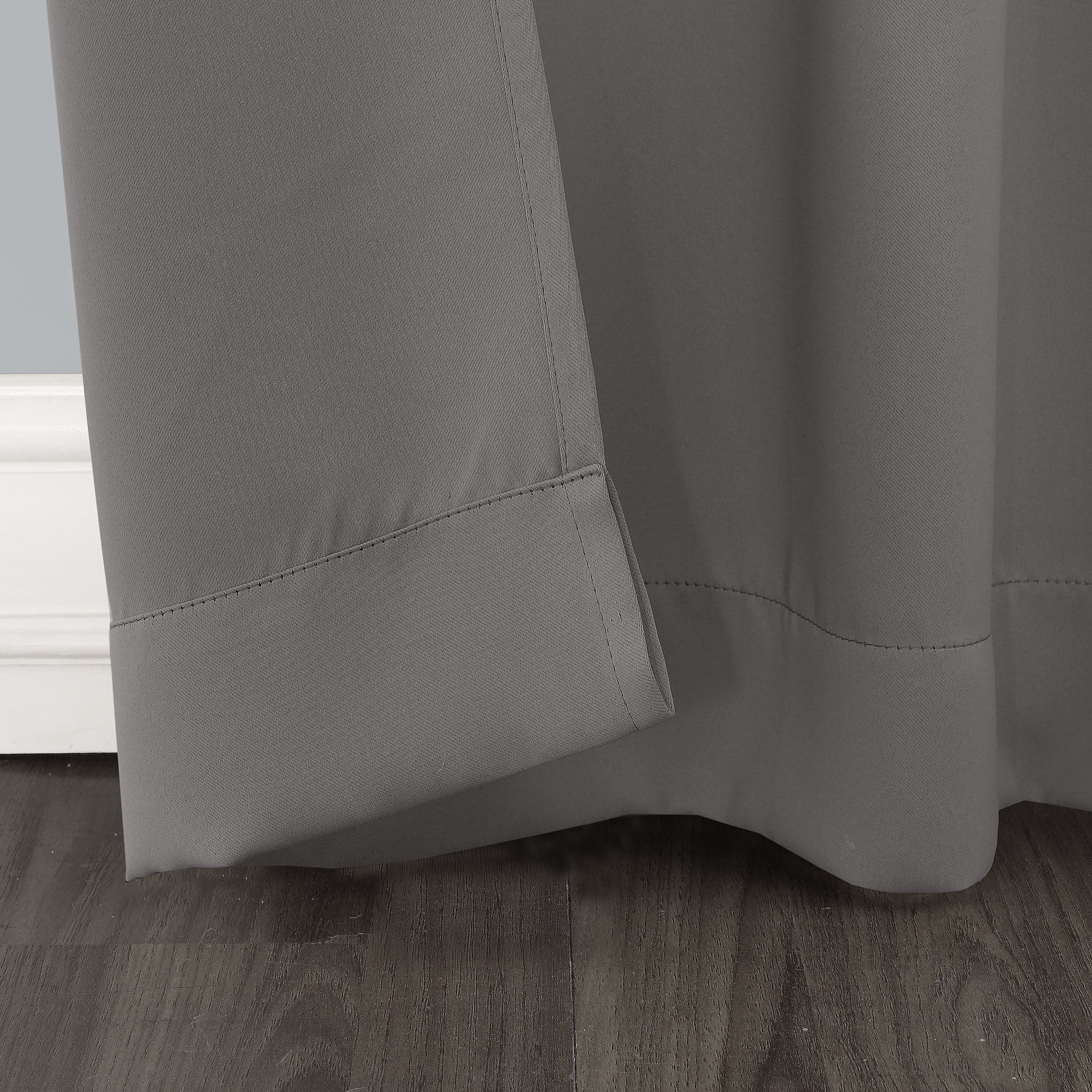 Sun Zero Conrad Extra-Wide Blackout Sliding Patio Door Curtain Panel, 100"X84", Gray
