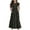 Black, variant on Diufon Girls A-Line Dress Trendy Polka Dot Printed Dress Crewneck Fly Sleeve Maxi Dress with Pockets