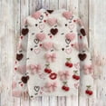 thumbnail image 5 of Dwralegc Womens Valentines Day Sweater Heart Graphic Lightweight Sweater Long Sleeve Knitted Cute Valentine Casual Pullover Beige XL, 5 of 5
