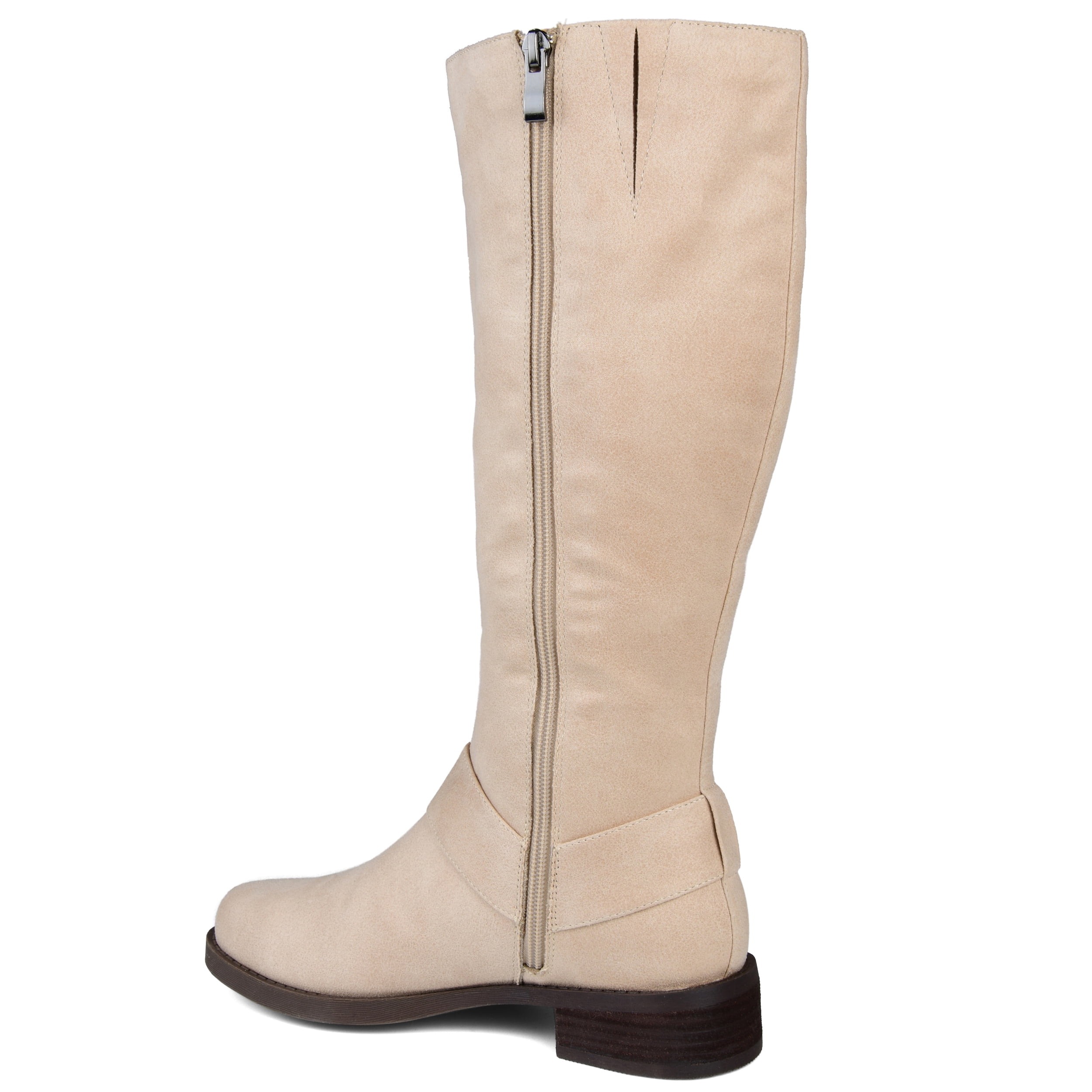 Journee Womens Meg Wide Calf Stacked Heel Riding Boots