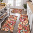 thumbnail image 2 of Red Pioneer Flower and Paisley Pattern Kitchen Rugs Sets Of 3,Kitchen Runner Rugs Non Skid Washable,Decorative Kitchen Floor Mats for Kitchen,Sink,Laundry,17"x30"+ 17"x47" + 17"x59", 2 of 6