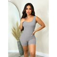 thumbnail image 2 of Women Yoga Romper Workout Ribbed Square Neck One Piece Seamless Tank Top Jumpsuit, 2 of 9