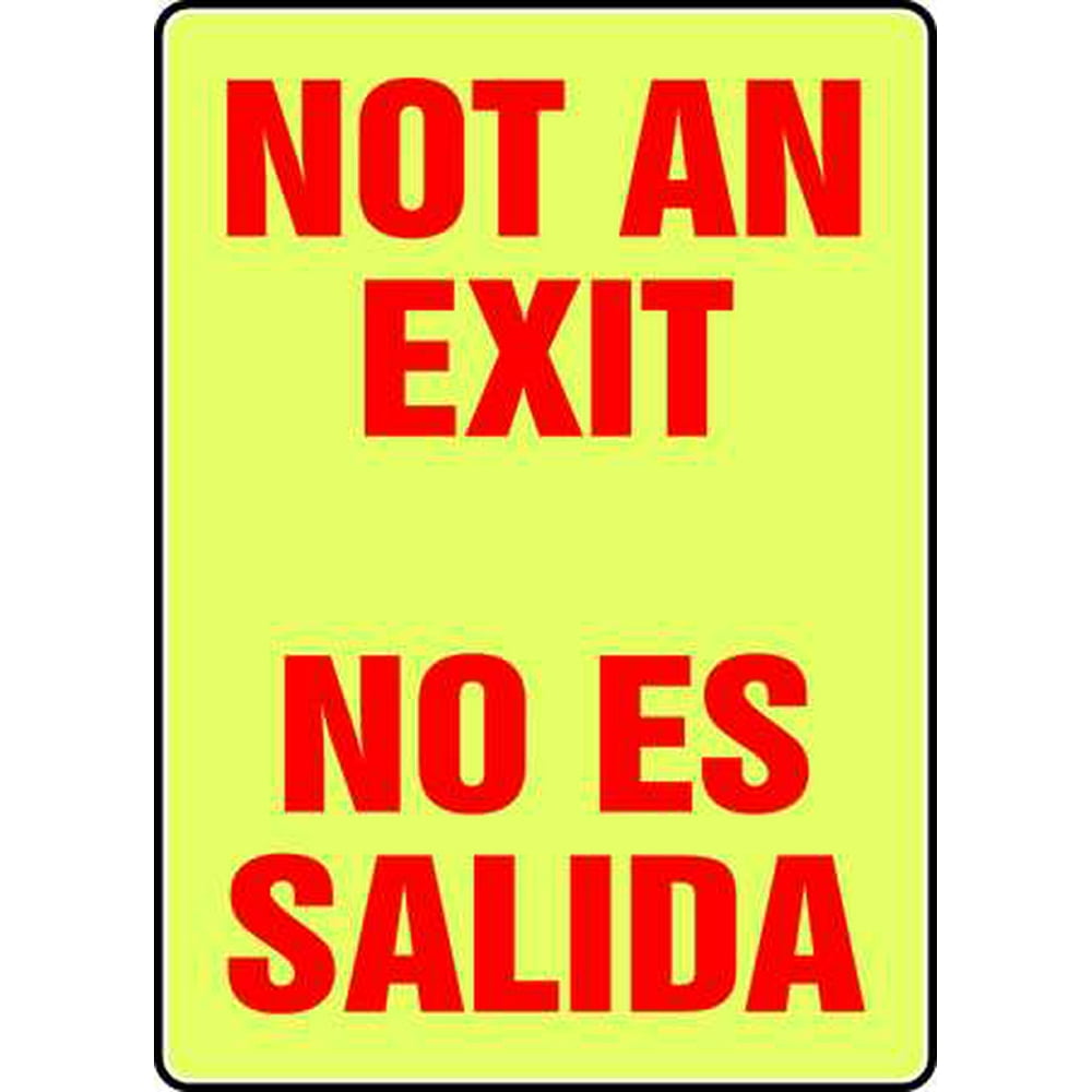 ACCUFORM SpanishBilingual Exit Sign,14" x 10" SBMEXT527GF Walmart