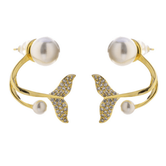 DESIGNICE 2Pcs Pearl Earrings,S925 Silver Pin Material and Hypoallergenic Stud Earrings for Women,Elegant - Perfect for Any Occasion Stud Earrings