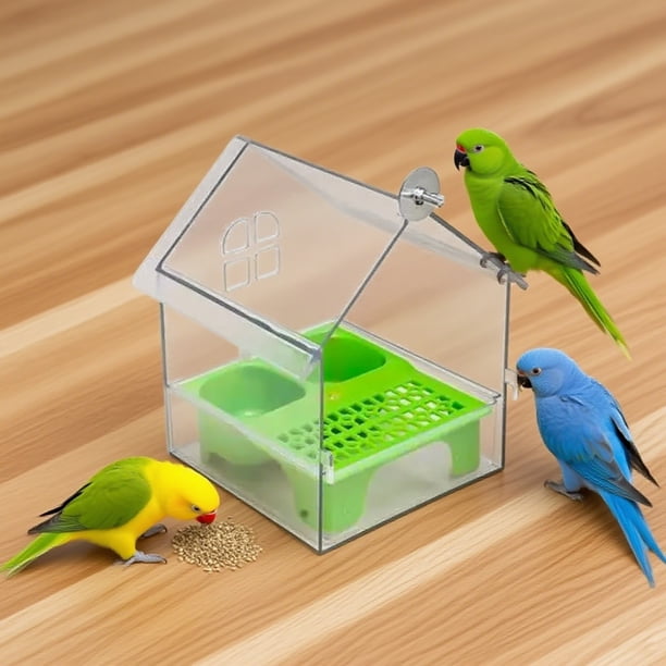 Comedero de Peonía para Techo | Comedero y Bebedero Transparente para Pájaros de Exterior para Pinzones, Colibríes y Pájaros Pequeños | Comedero Decorativo Resistente a La Intemperie para Jardín, Pat