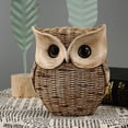 thumbnail image 3 of Grandest Birch Owl Ornament Realistic Looking Vivid Facial Expression Resin Rattan Handmade Owl Figurine Decoration for Home Eye-c, 3 of 8