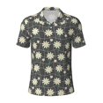 thumbnail image 2 of Daiia Daisies Flowers Pattern Men’s Polo Shirts,Solid Deck Shirt,Classic Fit, Breathable Cotton Polo for Casual and Sport Wear-3X-Large, 2 of 7