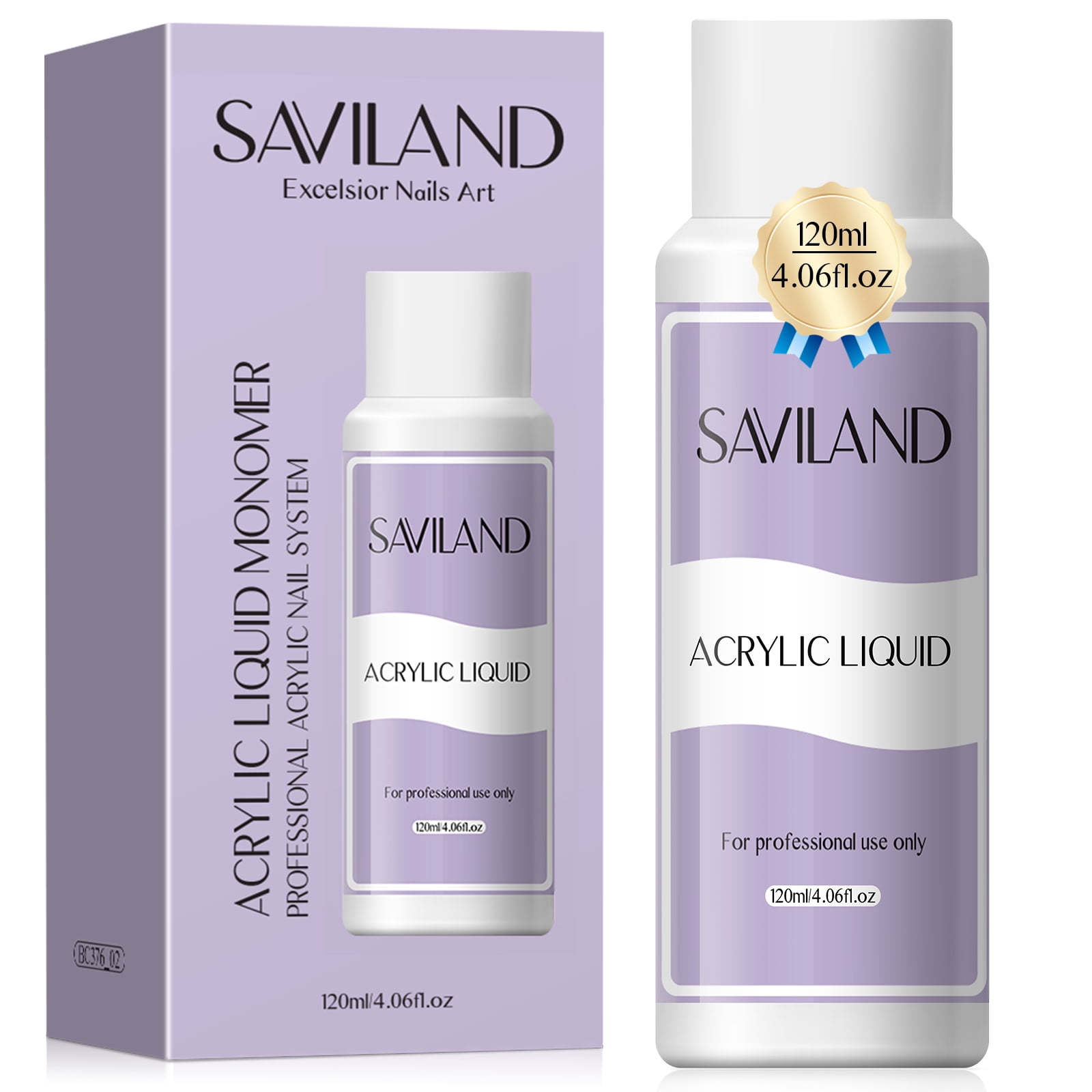 Saviland Monomer Acrylic Liquid - 120ML Professional Polymer Acrylic Nail System for Acrylic Powder Non-Yellowing(4 oz)