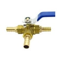thumbnail image 3 of Ball Valve Hose Barb Full Port T-Port Three Way Brass Connector For Water Oil Air Gas ,Long Lasting, 3 of 3