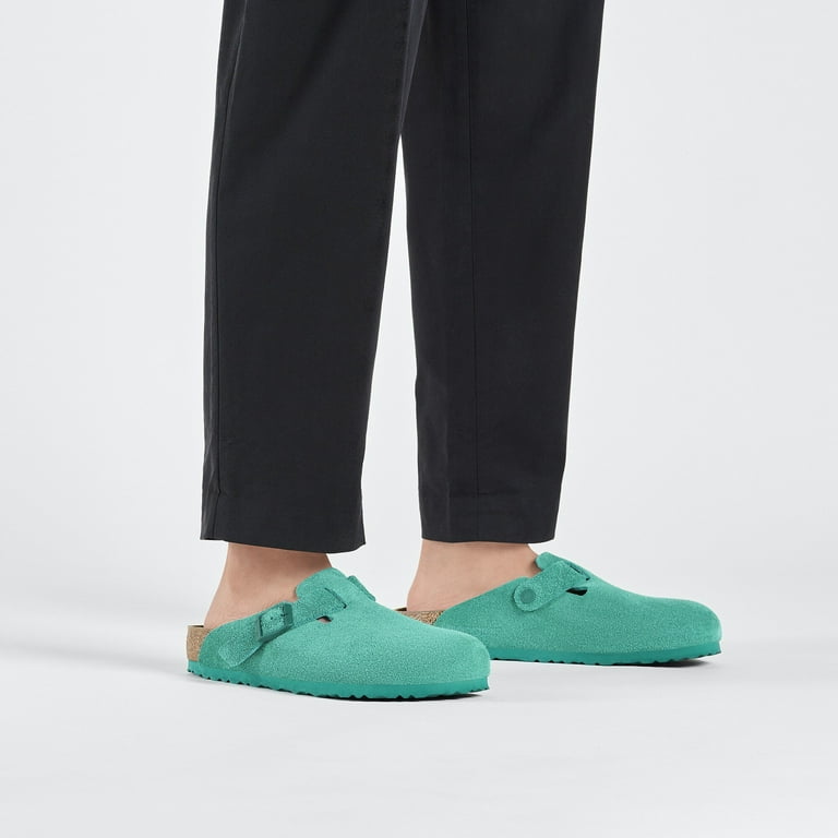 Birkenstock Boston BS Narrow Suede Clog, 37, Green - Walmart.com