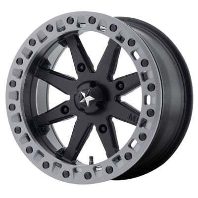 4/156 Motosport Alloys M31 Lok2 Beadlock Wheel 14x7 3.5 + 3.5 Satin Black for Polaris SPORTSMAN 800 X2 4X4 EFI 2007