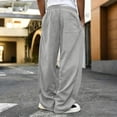 thumbnail image 5 of Mens Joggers, Loose Fit Wide Leg Sweatpants, Elastic Waist Casual Daily Jogger Trousers With Pockets Light Gray 2XL, 5 of 5