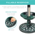 thumbnail image 3 of Fuente de baño con pedestal para pájaros con luz solar para exteriores, verde, 3 of 7