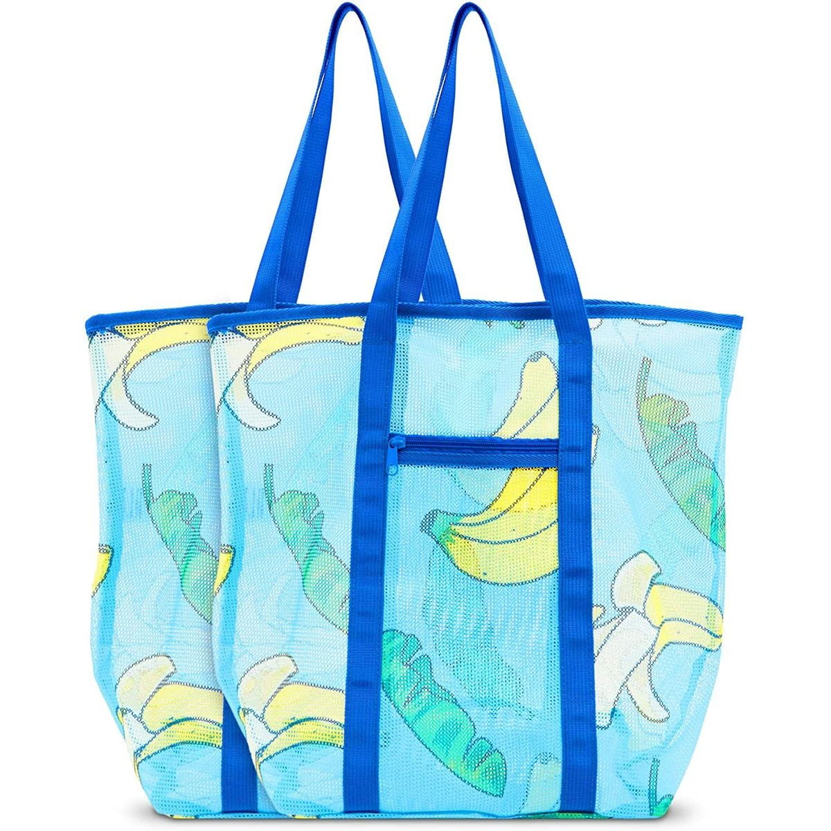 Pop-Up Beach Toy Basket Sand Toy Bag Large Capacity Beach Toy Bag Fenlosi Heavy Mesh Beach Tote Bag Used to Store Beach Toys and Towels Blue Shell Bag