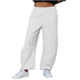 thumbnail image 2 of GUACER Womens Wide Leg Cargo Pants High Waisted Elastic Casual Trousers with Knee Detail Streetwear Fashion Pants, 2 of 7