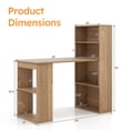 thumbnail image 7 of 48" Computer Desk with 4-Tier Bookcase, Modern Reversible Home office Desk Writing Desk for Small Spaces, Natural, 7 of 7