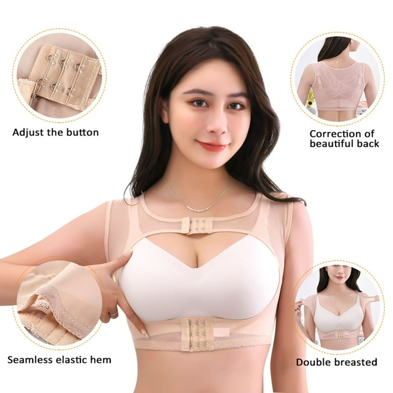 Women Chest Adjustment Gather Body Sculpting Jacket Elasticity Mesh Breathable Support Beauty Straps Heart Pasties Bra Holder Bras for Women Stickies Women s Tops 5 Hook Bra Extender Walmart