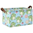 thumbnail image 2 of Rectangle Storage Basket with Handles Crocodile Strawberry Donut Collapsible Storage Bin Large Storage Bins Decorative for Clothes Toys Bedroom, 2 of 8
