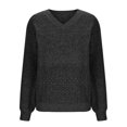 thumbnail image 7 of Women's Tunic Tops Casual V Neck Sweaters Long Sleeve Pullover Sweater Knit Jumper Tops, 7 of 7