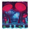 thumbnail image 3 of Ambesonne Forest Shower Curtain, Mushrooms Vibrant Colors, 69"Wx75"L, Blue Red, 3 of 5