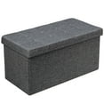 thumbnail image 5 of Topbuy Dark Grey 31.5'' Storage Ottoman Fabric Foldable Toy Chest w/ Removable Storage Bin, 5 of 6