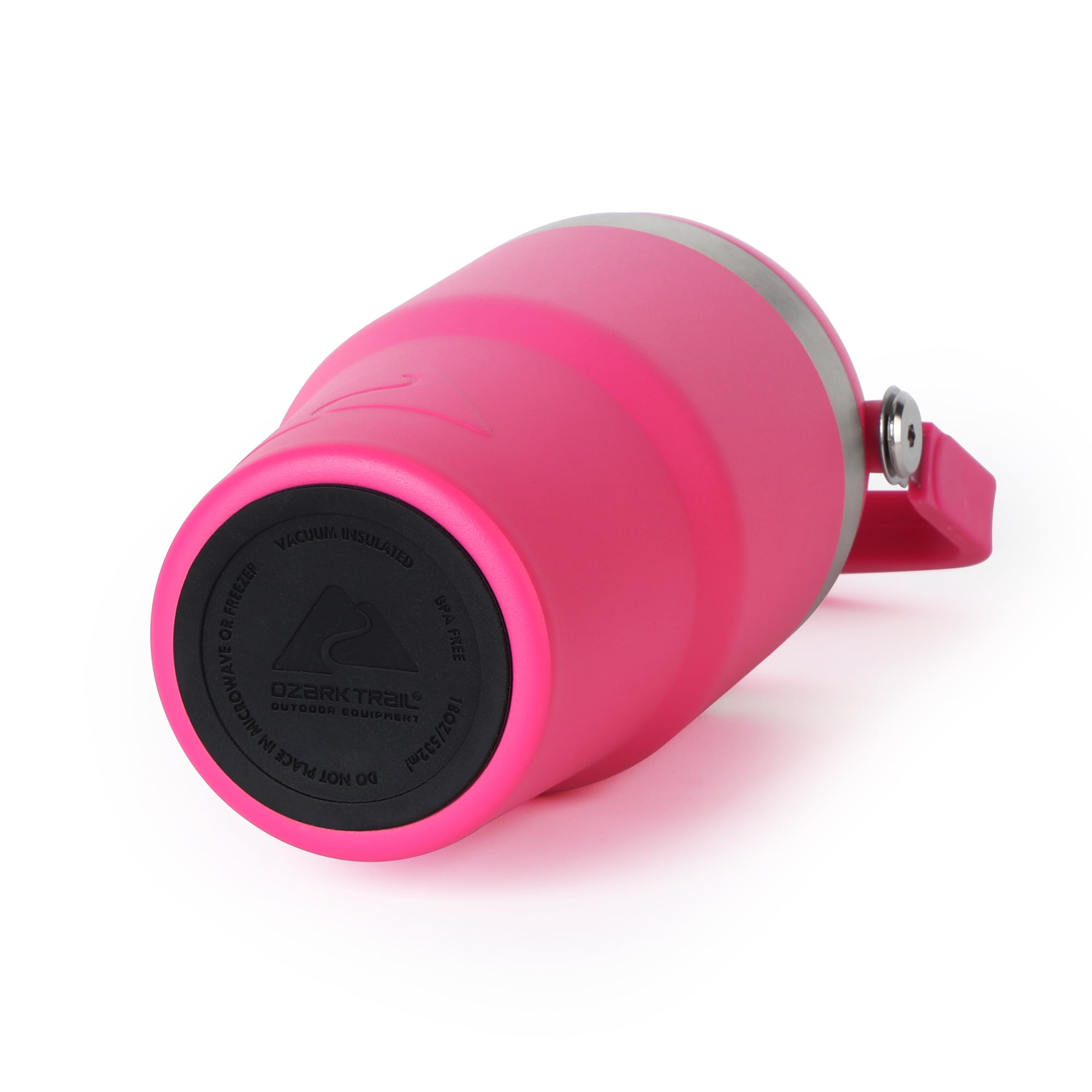 Ozark Trail 18 oz Insulated Stainless Steel Tumbler with Swivel Handle,Hot Pink