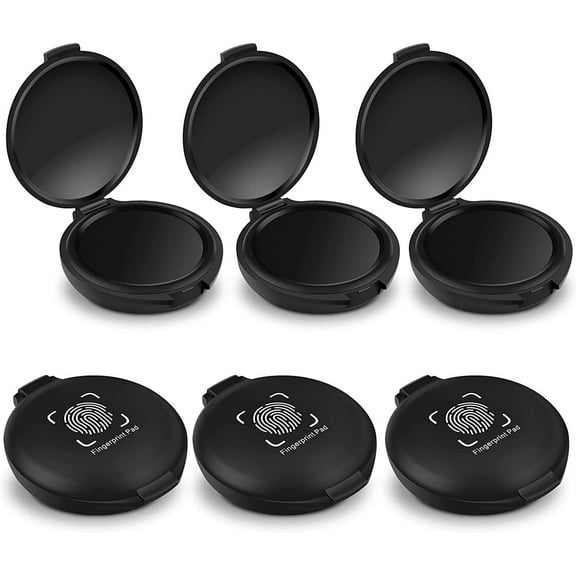 6 Pack Fingerprint Ink Pads, Thumbprint Ink Pad for Notary Supplies Identification Security ID Fingerprint Cards Fingerprint Black