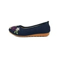 thumbnail image 4 of Youloveit Womens Cotton Flat Shoes Comfortable Slip on Ballerina Ballet Flats Shoes Classic Embroidered Cotton Knitting Shoes with Soft Anti Skid Sole, 4 of 8