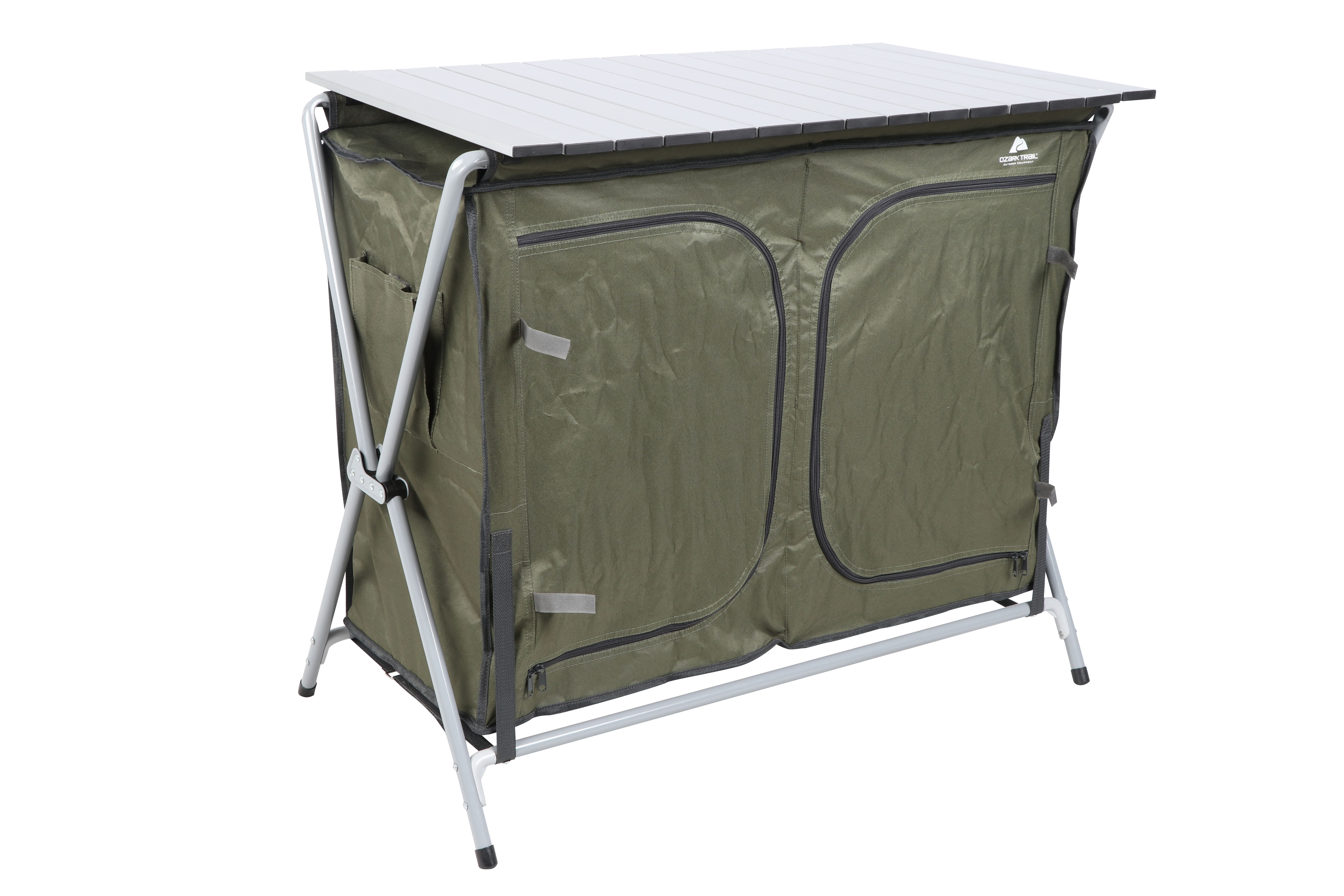 Mesa de campamento, gris, 34.2" ancho x 19.6" fondo x 31.5" alto, nueva 8
