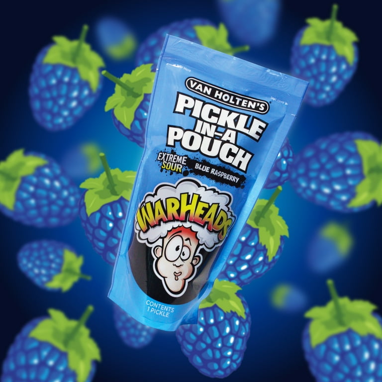 Van Holten's Pickles, Jumbo WARHEADS Blue Raspberry Pouch, 12 Pack