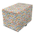 thumbnail image 1 of Butterfly Dog Crate Cover, Repetitive Style Spring Insects Flying Creatures on Plain Backdrop, Easy to Use Pet Kennel Cover Small Dogs Puppies Kittens, 7 Sizes, Coral Yellow and Blue, by Ambesonne, 1 of 1