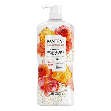 Pantene Essential Botanicals Moroccan Rose & Manuka Honey Shampoo, 38.2 Fl Oz