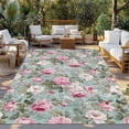 thumbnail image 2 of Vintage Spring Floral Outdoor Rug for Patio/Deck/Porch, Non-Slip Large Area Rug 6 x 9 Ft, Botanical Summer Pink Green Indoor Outdoor Rugs Washable Area Rugs, Reversible Camping Rug Carpet Runner, 2 of 8