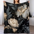 thumbnail image 3 of Blanket Black Modern Botanical Elegant Contemporary Warm Blanket French Vintage Lightweight Fuzzy Blanket for Couch Bed Decor Christmas Halloween Fathers Mothers Valentines Day Gift 30"x40", 3 of 5