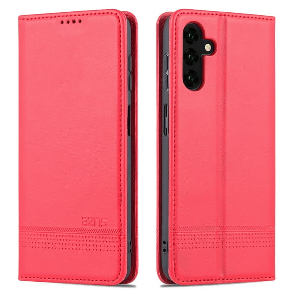 K-Lion for Samsung Galaxy A14 5G Flip Leather Wallet Case with Card Slots Kickstand Function Shockproof Protective Cover, Red