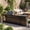 Island Grilll+Refrigerator+Sink+Storage Cabinets, variant on 4-Burner 72000 BTU Deluxe Stainless Steel Propane Gas Outdoor Kitchen Bar Barbecue Island Grill + Round Side Burner + Marble Countertops