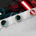 thumbnail image 5 of Feelyou Cartoon Game Console Black Out Curtains for Kids, Neon Glowing Honeycomb Curtains Pack of 2 (42x63 Each), Cyan Red Gaming Gamer Bedroom Curtains, Curtains and Drapes Decor, 5 of 7