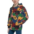 thumbnail image 2 of Fotbe Colored Guitars Pattern Youth Pullover Hooded Sweatshirt, Boys Hoodie, Kangaroo Pocket Hoodie for Kids Girls -Large, 2 of 6