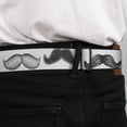 thumbnail image 4 of Buckle-Down Belt, Seatbelt Buckle Belt, Mustaches White Sketch, Youth 22 to 32 Inches, 4 of 9