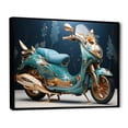 thumbnail image 2 of Designart "Custom Cruiser Turquoise Gold Scooter I" Transportation Floater Framed Canvas Wall Art, 2 of 7