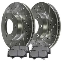 Scion TC Brake Rotors And Pads Complete Front & Rear Brake Kit For 2005-2010 Scion TC - Rotors & Ceramic Pads 2009 Toyota Corolla Brakes - Foto 9