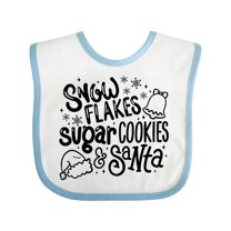 Inktastic Christmas Snowflakes Sugar Cookies and Santa Boys or Girls Baby Bib
