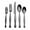 Black, variant on Godinger Black Flatware Set with 4 Forks, Knifes, Salad Forks, Spoons and Teaspoons, 20 Piece Set, Stainless Steel