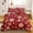 Red, variant on Move Over Red Gold Snowflake Bedding Sets King Christmas Duvet Cover Set Gold Snowflake Pattern Microfiber No Filling