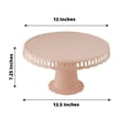 thumbnail image 3 of Efavormart 4 Pack | 13" Blush / Rose Gold Round Pedestal Footed Reusable Plastic Cupcake Stands With Interchangeable Ribbon Trim Edge, 3 of 11