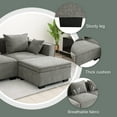 thumbnail image 6 of INGALIK 101.5" Chenille Modular Combination Sofa, U Shaped L Shaped Convertible Sofa with Storage Seat & Pet Cathole Ottoman, Modern Sectionals 5 Seat Sofa Couch Living Room, Grey, 6 of 10