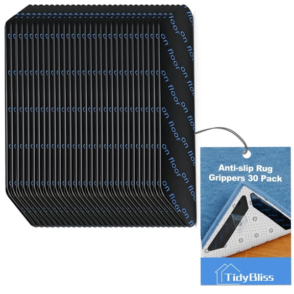 TidyBliss Rug Gripper 30 Pack, Anti-Slip Carpet Corner Stickers