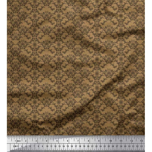 Soimoi Poly Georgette Fabric Artistic Floral Print Sewing Fabric Yard 52 Inch Wide